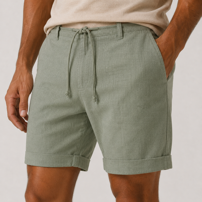 Men's Classic Linen Blend Shorts Breathable Everyday Comfort