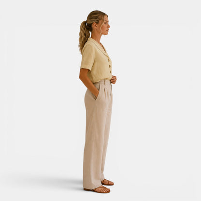 Women's Short Sleeve Blouse Relaxed Fit Button Front Shirt