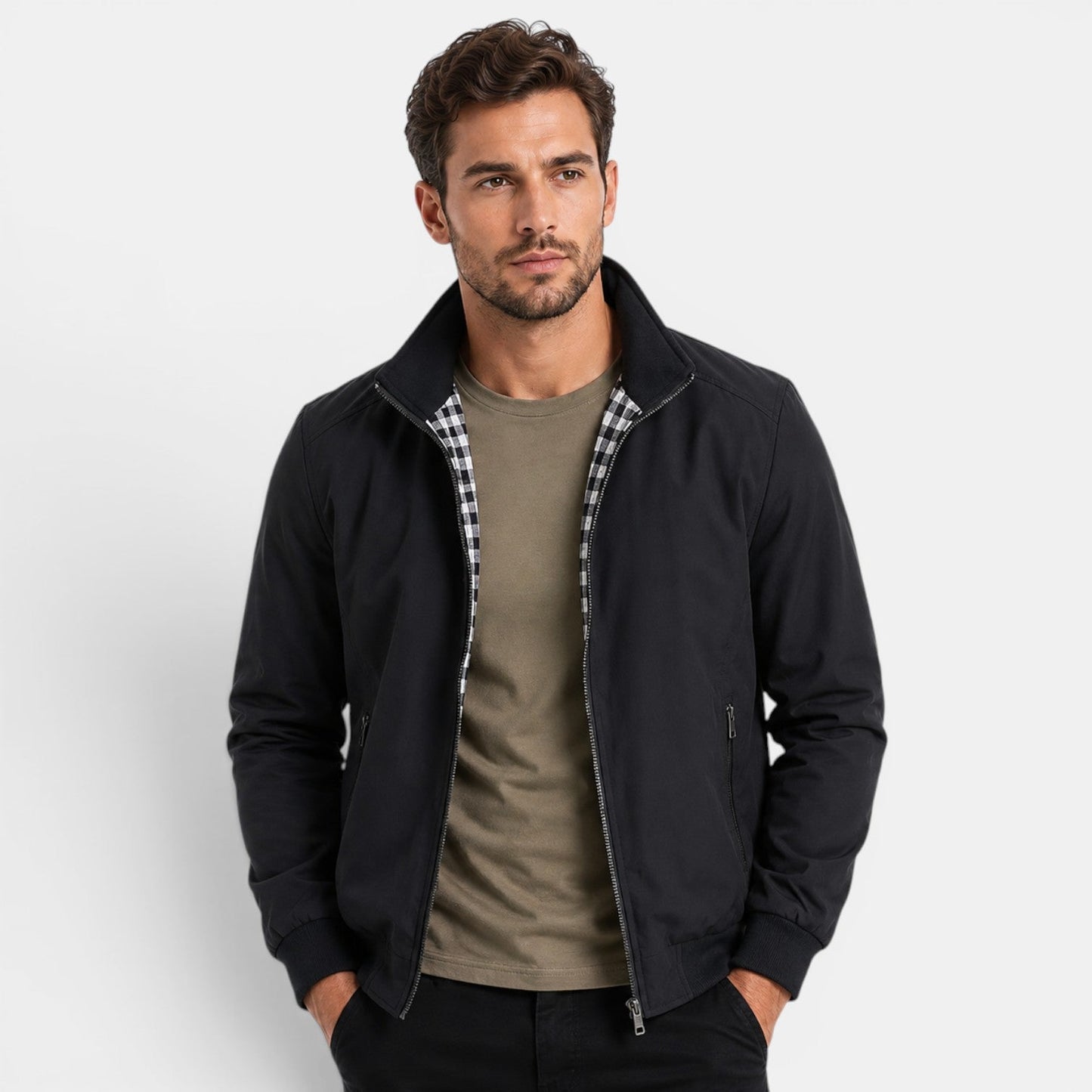 Men's Lightweight Casual Jacket Breathable Comfort Zip Front