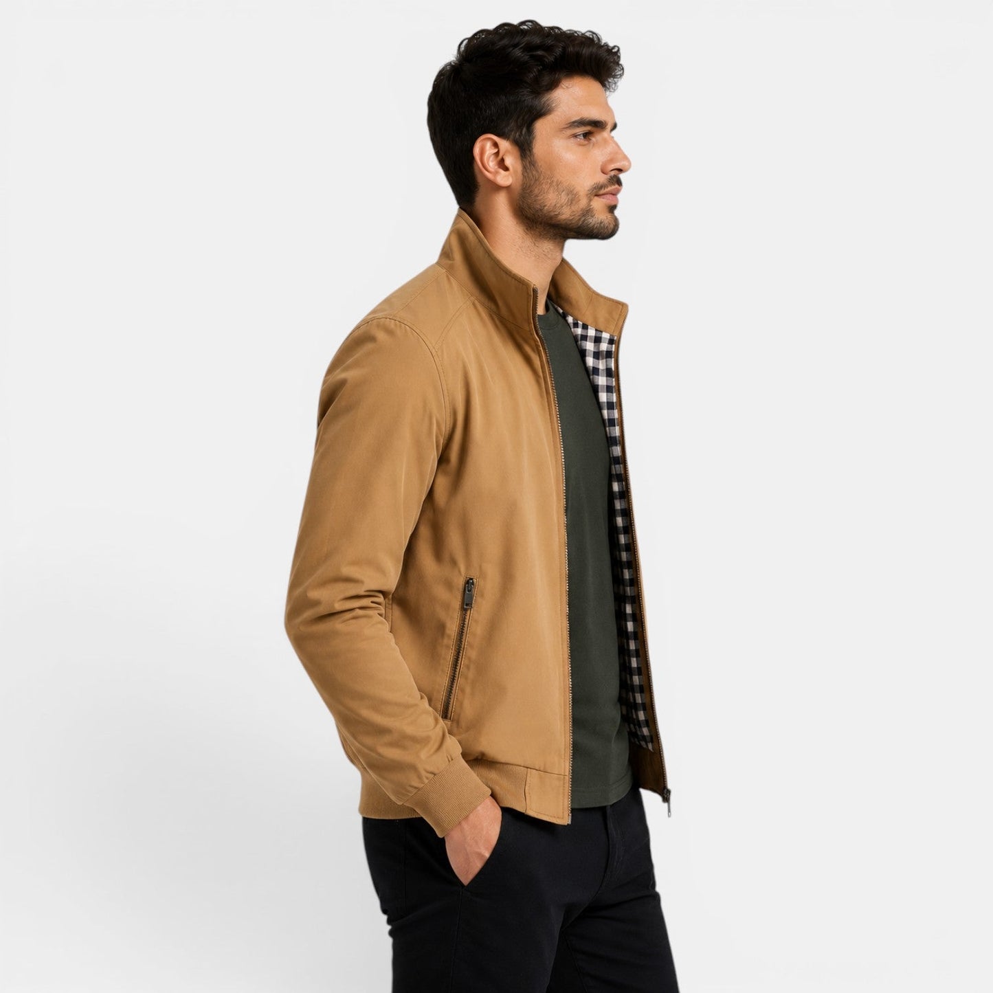Men's Lightweight Casual Jacket Breathable Comfort Zip Front