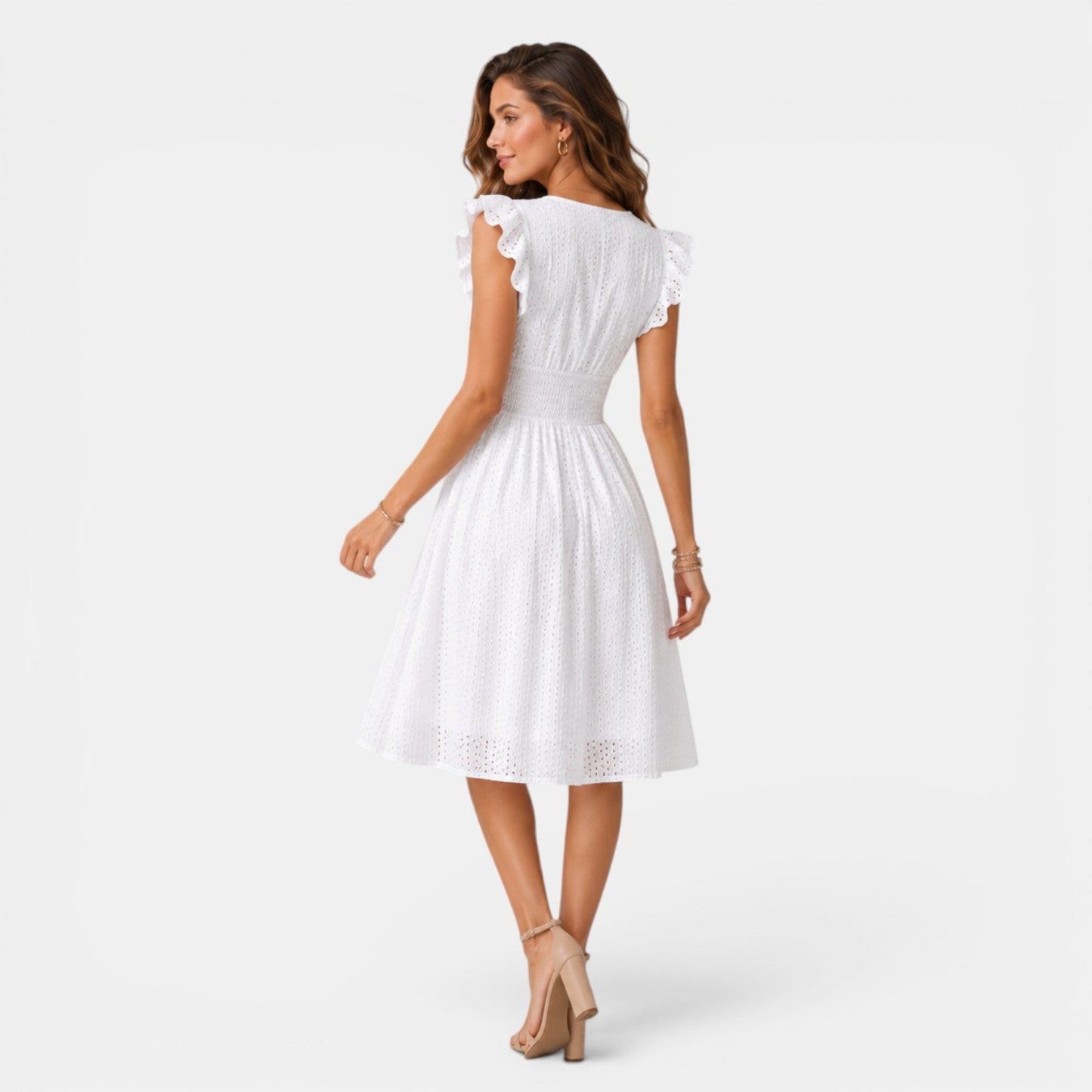 Women's Lace Midi Dress Lightweight Elegant Fit & Flare