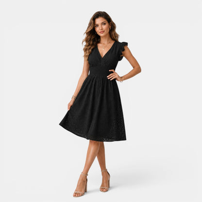 Women's Lace Midi Dress Lightweight Elegant Fit & Flare