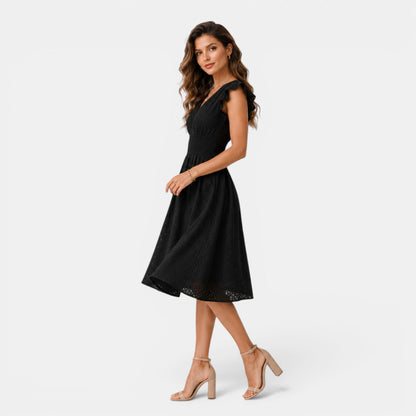 Women's Lace Midi Dress Lightweight Elegant Fit & Flare