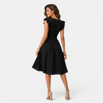 Women's Lace Midi Dress Lightweight Elegant Fit & Flare
