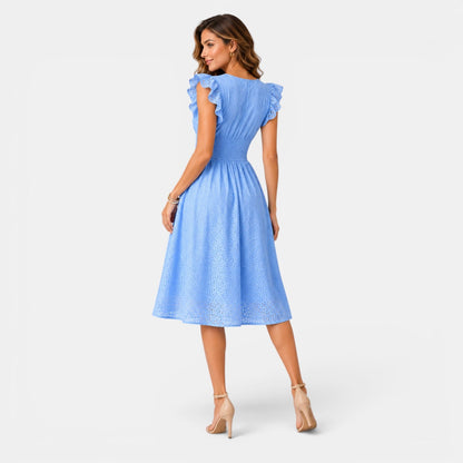 Women's Lace Midi Dress Lightweight Elegant Fit & Flare