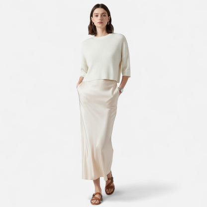 Women's Old Money Silk Skirt