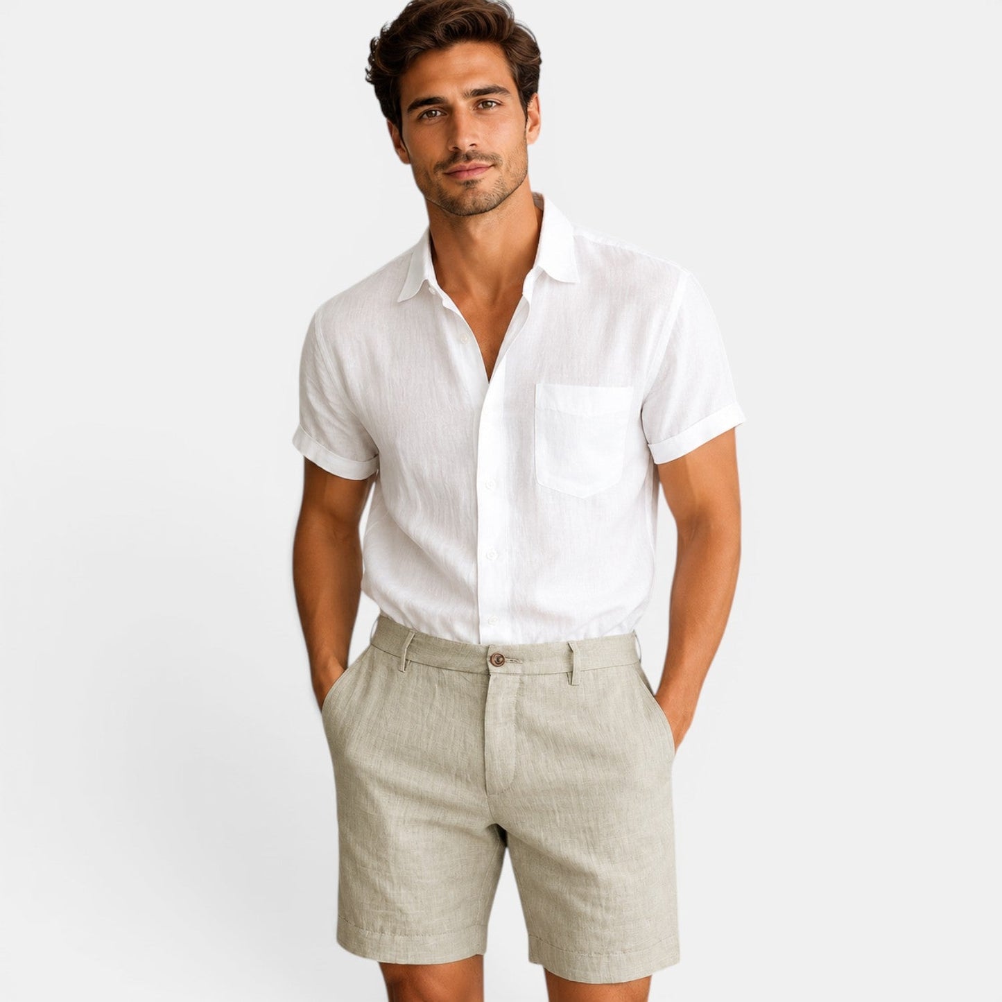 Men's Casual Linen Look Shorts Lightweight Comfort Everyday Wear