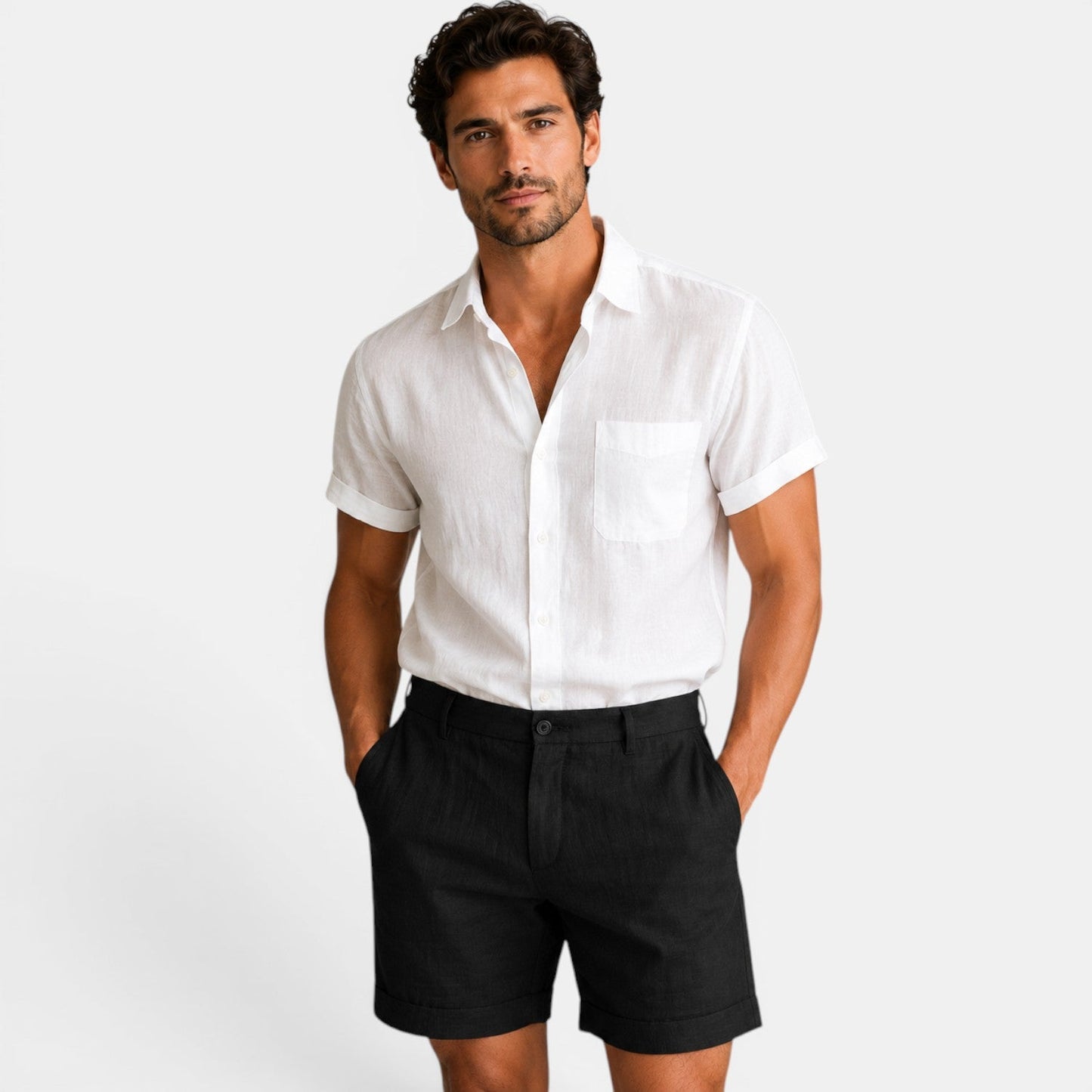 Men's Casual Linen Look Shorts Lightweight Comfort Everyday Wear