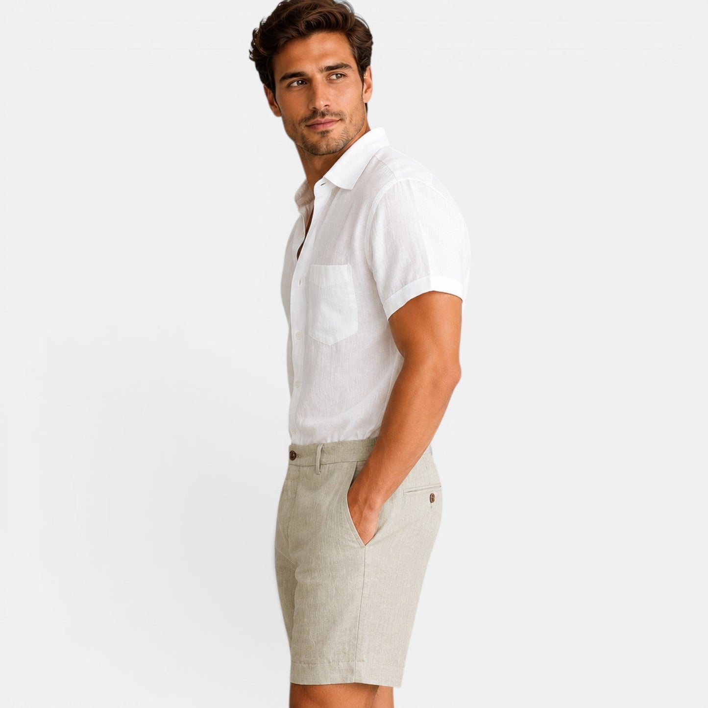 Men's Casual Linen Look Shorts Lightweight Comfort Everyday Wear
