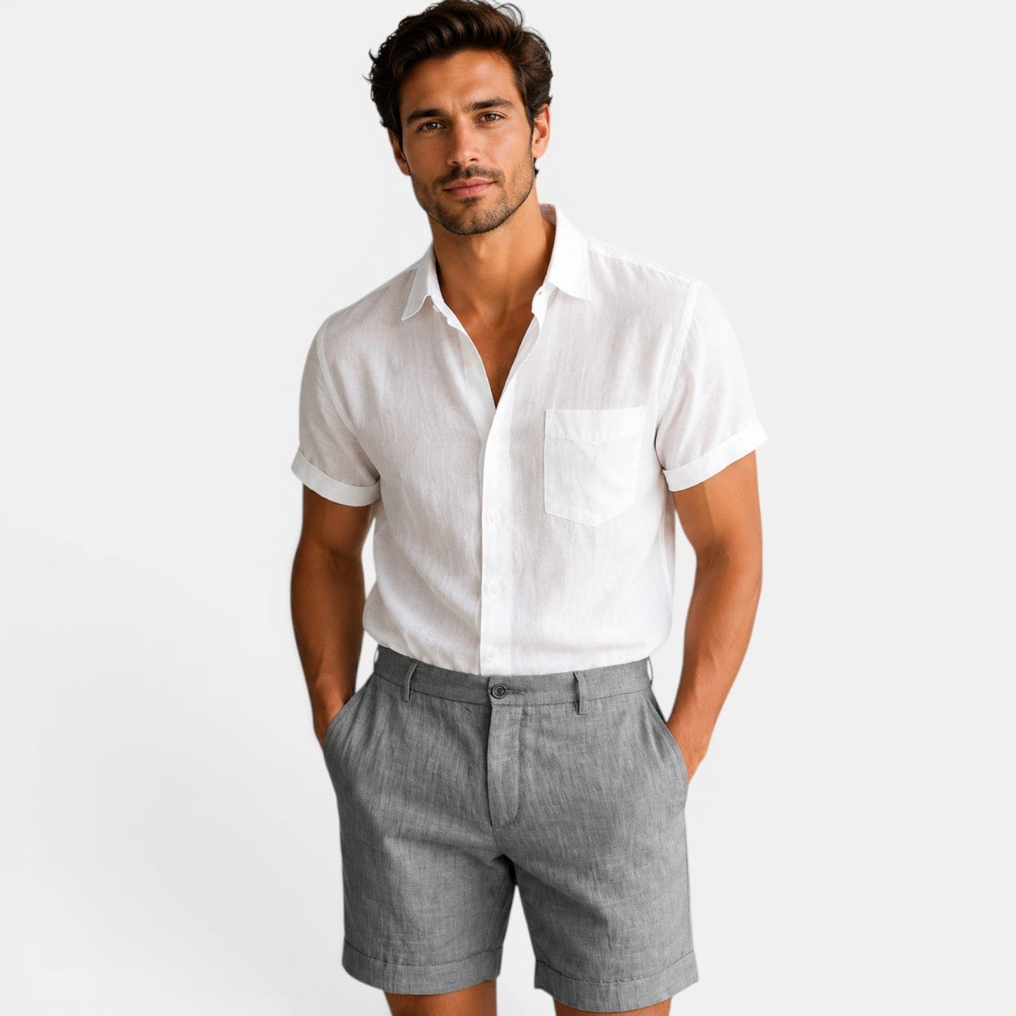 Men's Casual Linen Look Shorts Lightweight Comfort Everyday Wear