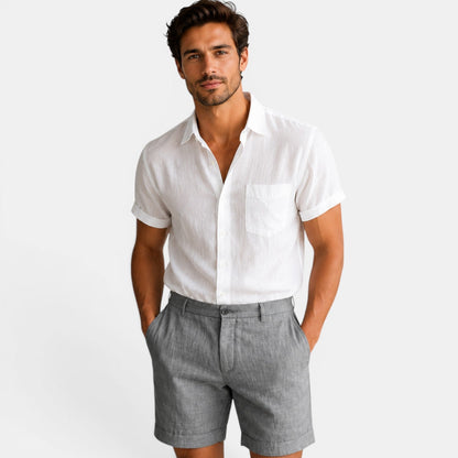 Men's Casual Linen Look Shorts Lightweight Comfort Everyday Wear