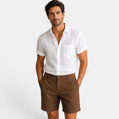 Men's Casual Linen Look Shorts Lightweight Comfort Everyday Wear