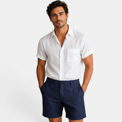 Men's Casual Linen Look Shorts Lightweight Comfort Everyday Wear
