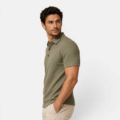 Men's Timeless Textured Polo Shirt Refined Classic Fit