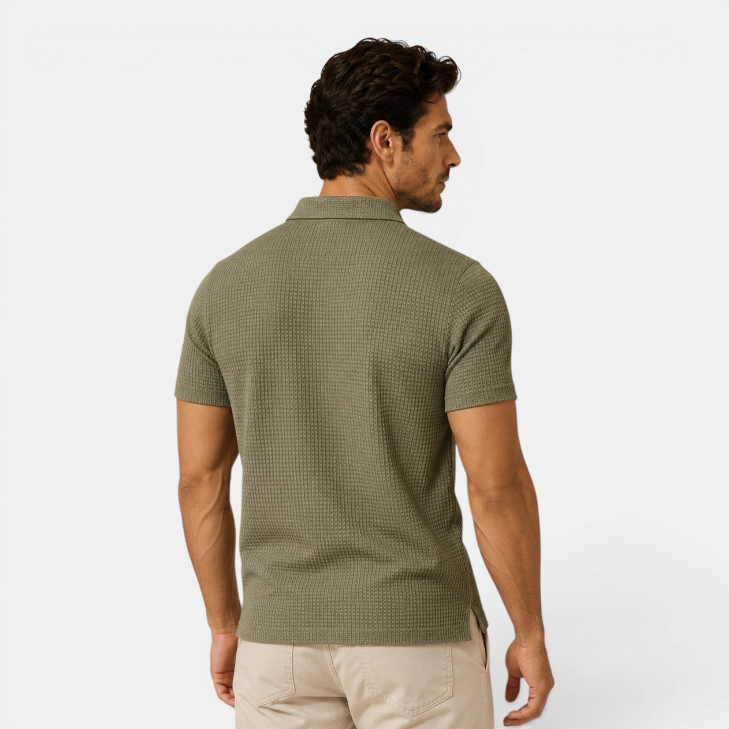 Men's Timeless Textured Polo Shirt Refined Classic Fit