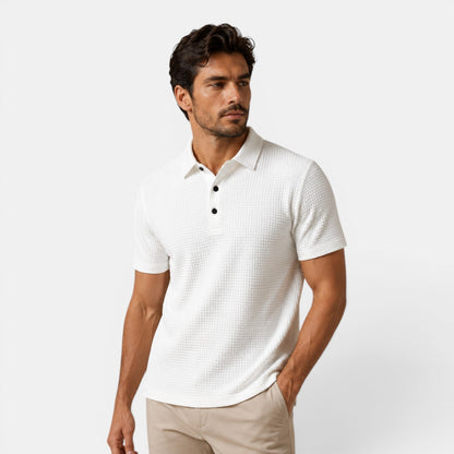 Men's Timeless Textured Polo Shirt Refined Classic Fit