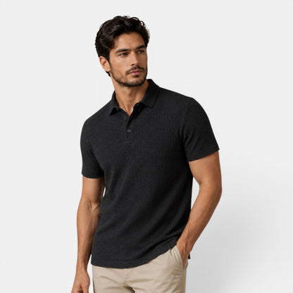 Men's Timeless Textured Polo Shirt Refined Classic Fit