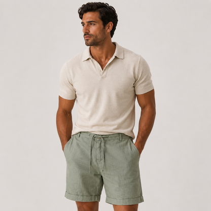 Men's Classic Linen Blend Shorts Breathable Everyday Comfort