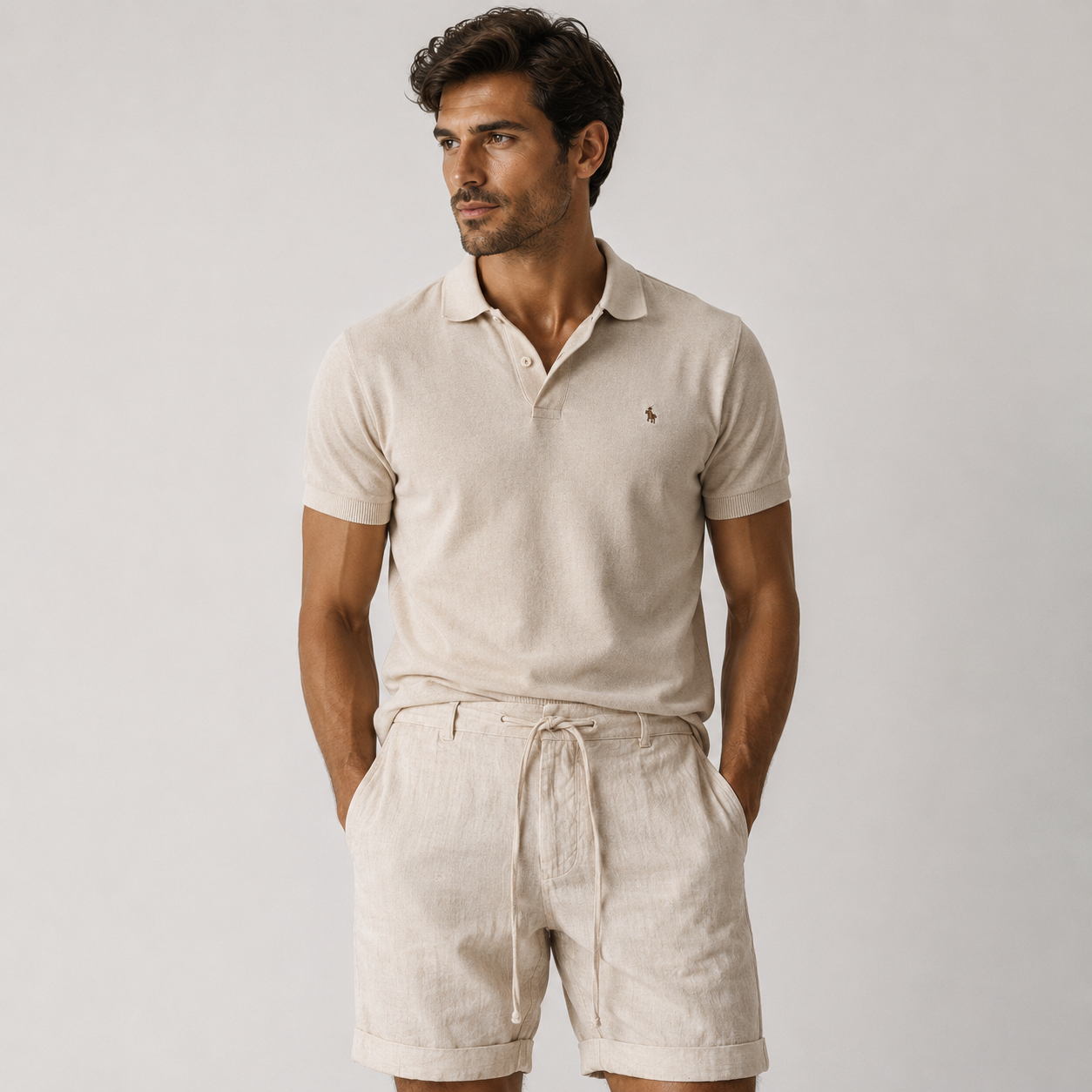 Men's Classic Linen Blend Shorts Breathable Everyday Comfort