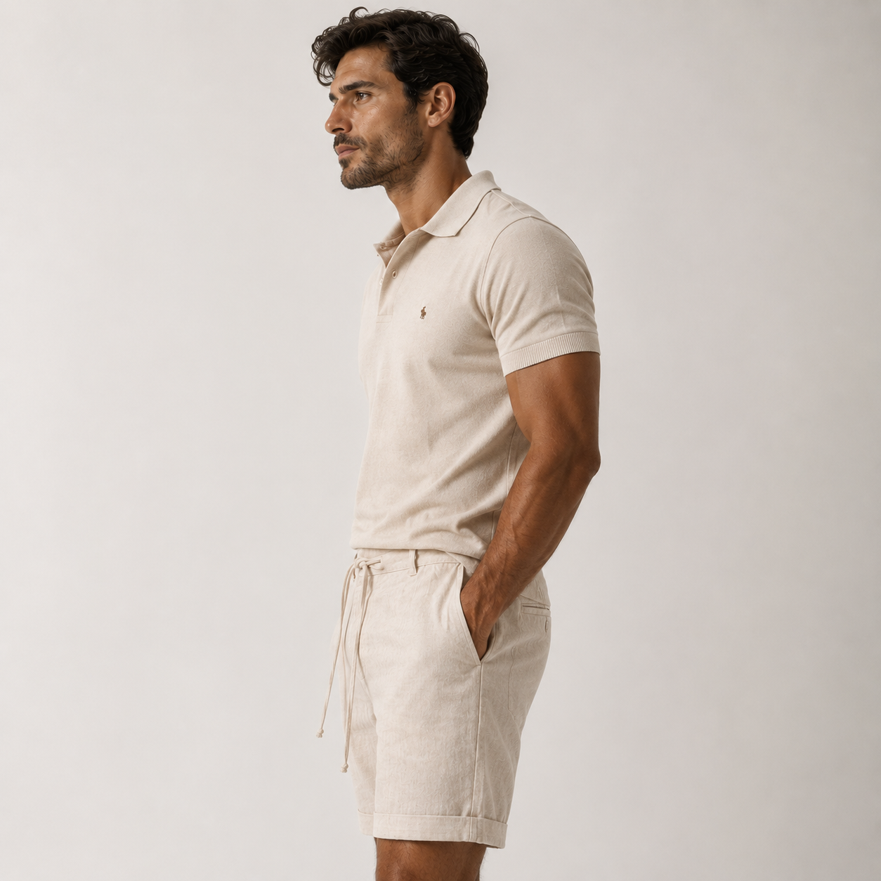 Men's Classic Linen Blend Shorts Breathable Everyday Comfort