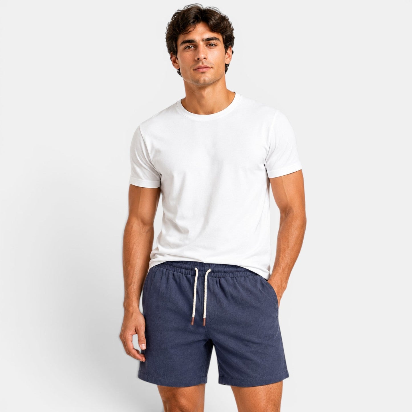 Men's Linen Shorts Lightweight Breathable Fit Everyday Summer Comfort