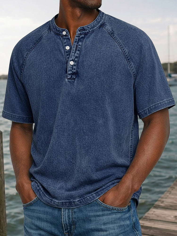Vintage Henley Tee | Lightweight Summer Essential