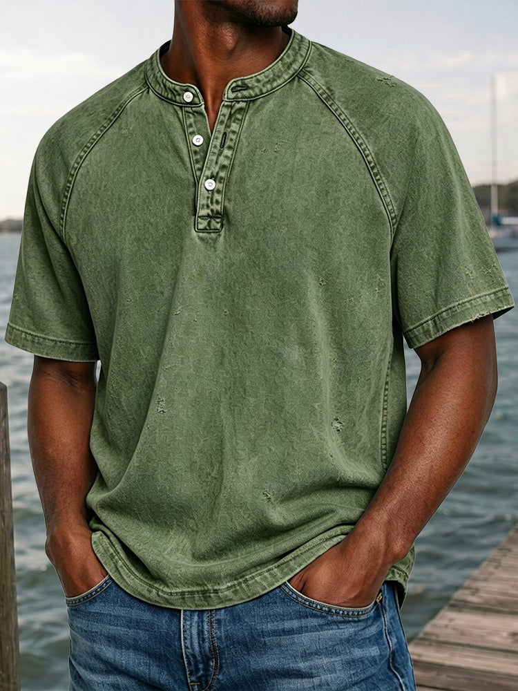 Vintage Henley Tee | Lightweight Summer Essential