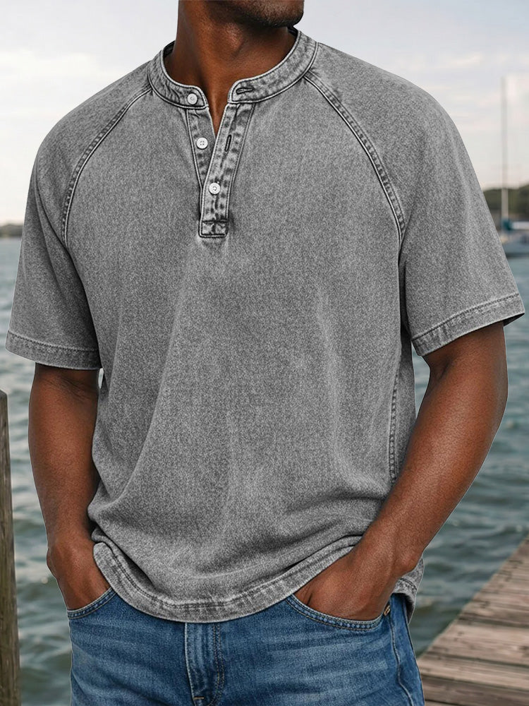 Vintage Henley Tee | Lightweight Summer Essential