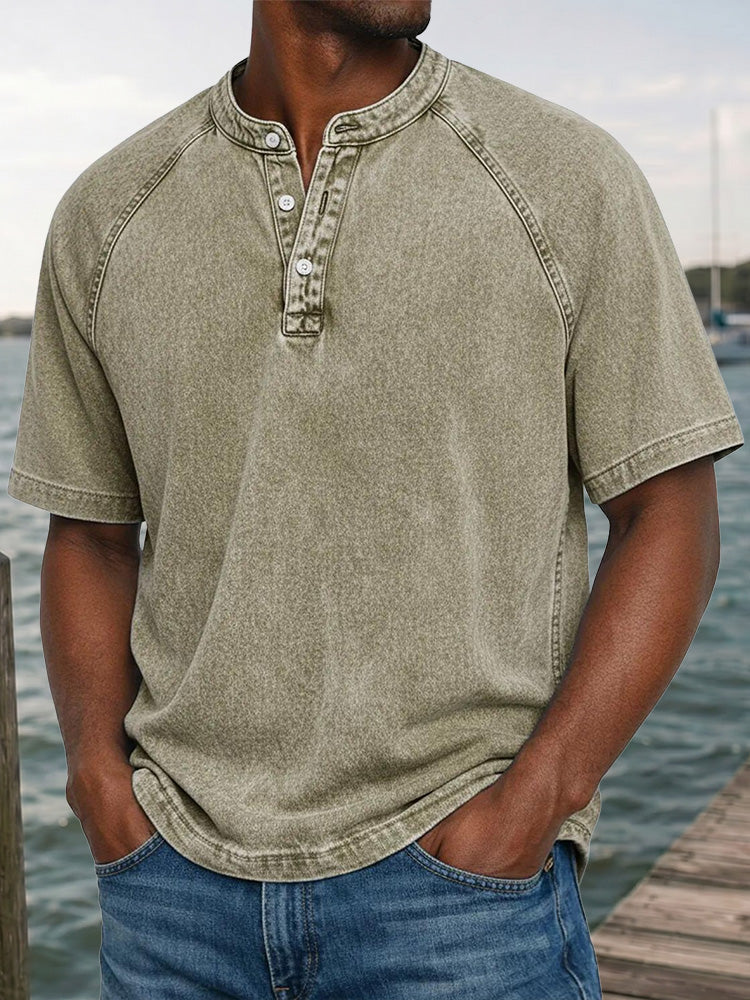 Vintage Henley Tee | Lightweight Summer Essential