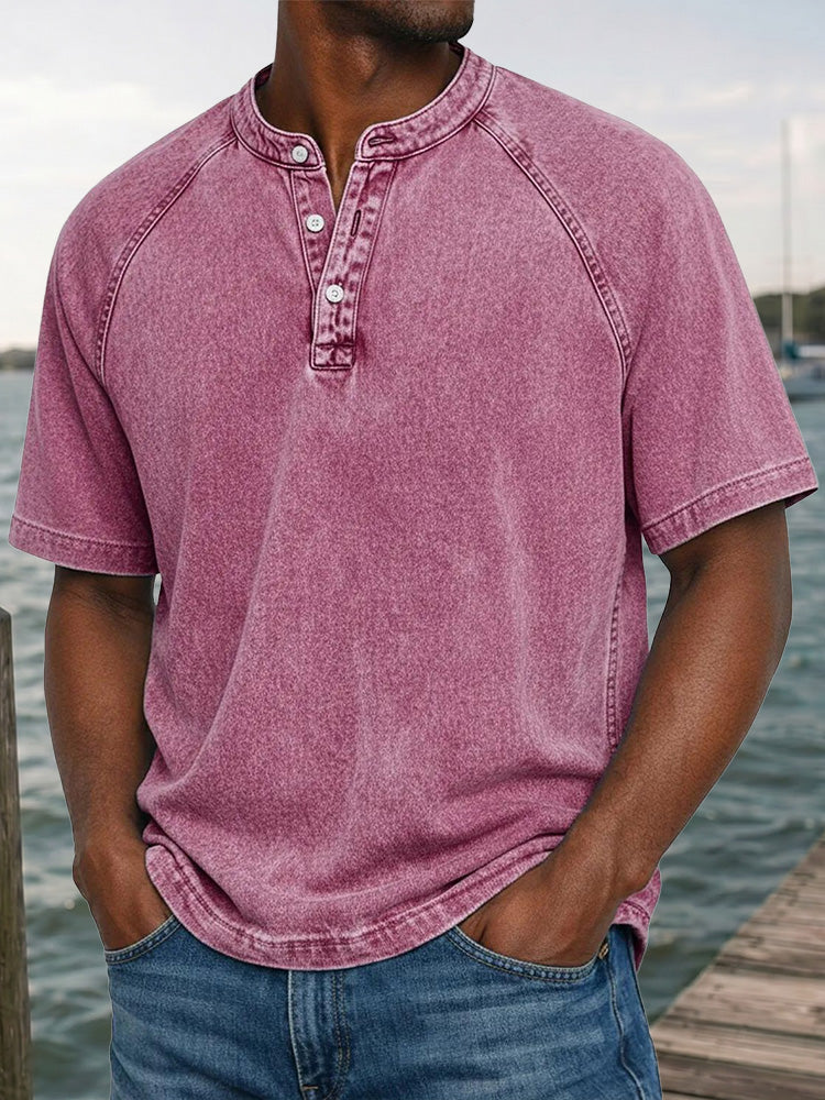 Vintage Henley Tee | Lightweight Summer Essential