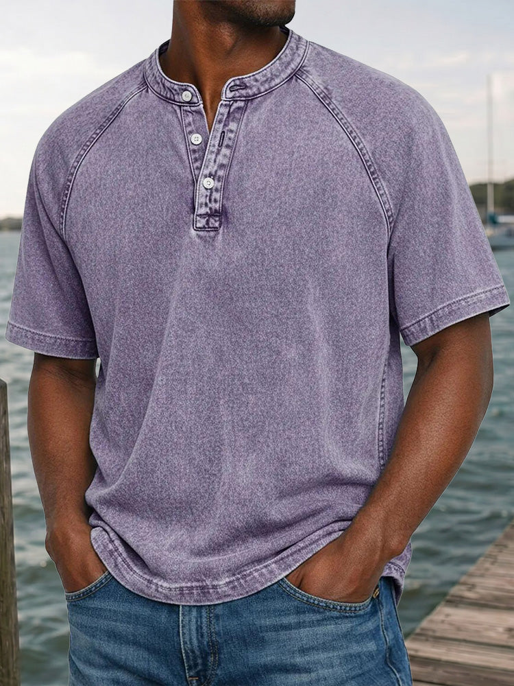Vintage Henley Tee | Lightweight Summer Essential