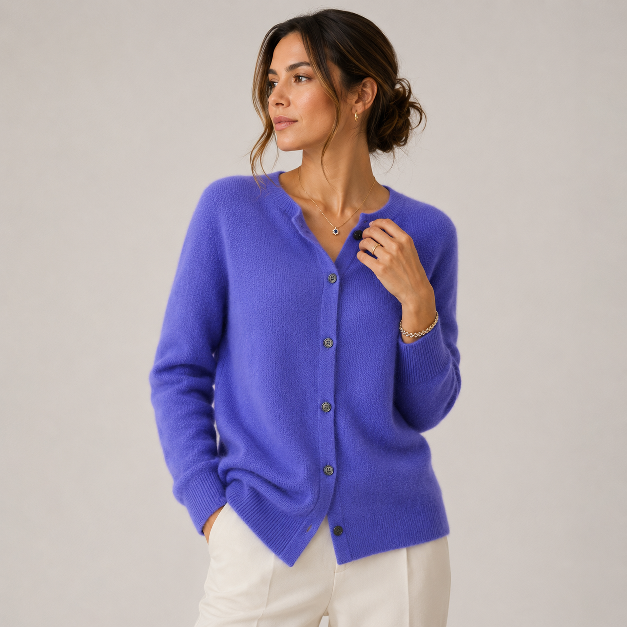 Women's Cashmere Cardigan Soft Button Front Knit Sweater