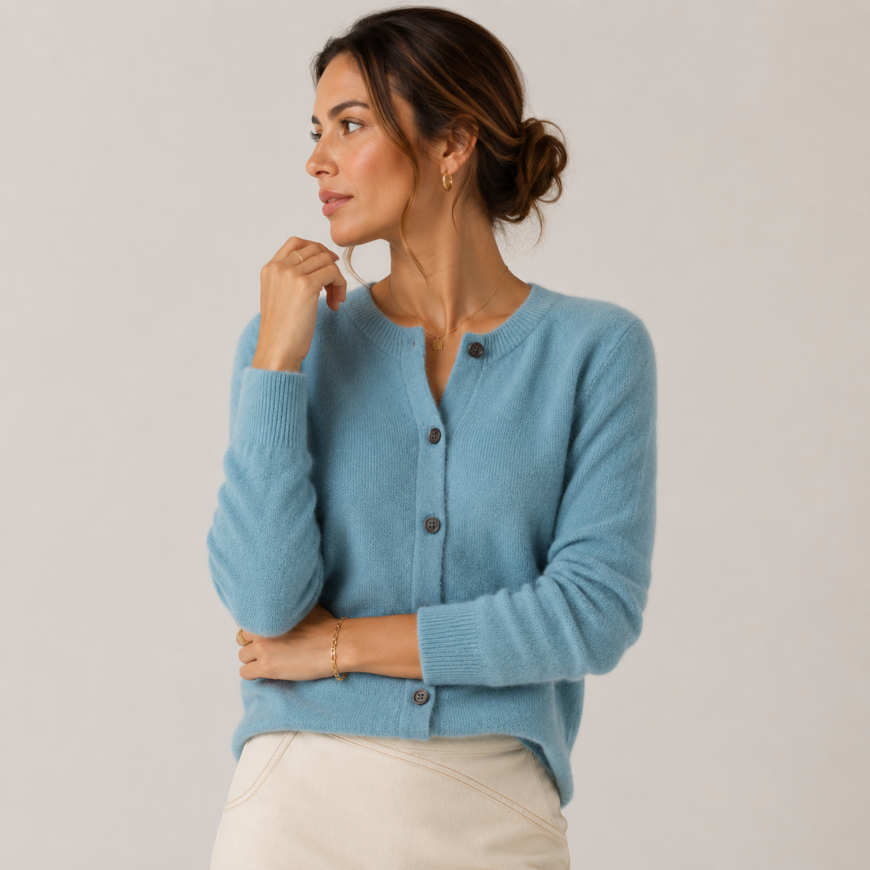 Women's Cashmere Cardigan Soft Button Front Knit Sweater