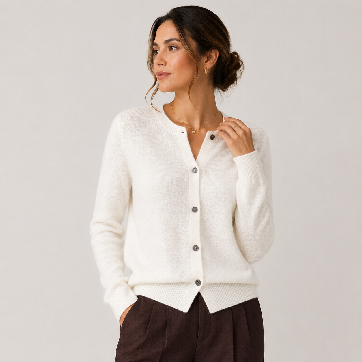 Women's Cashmere Cardigan Soft Button Front Knit Sweater