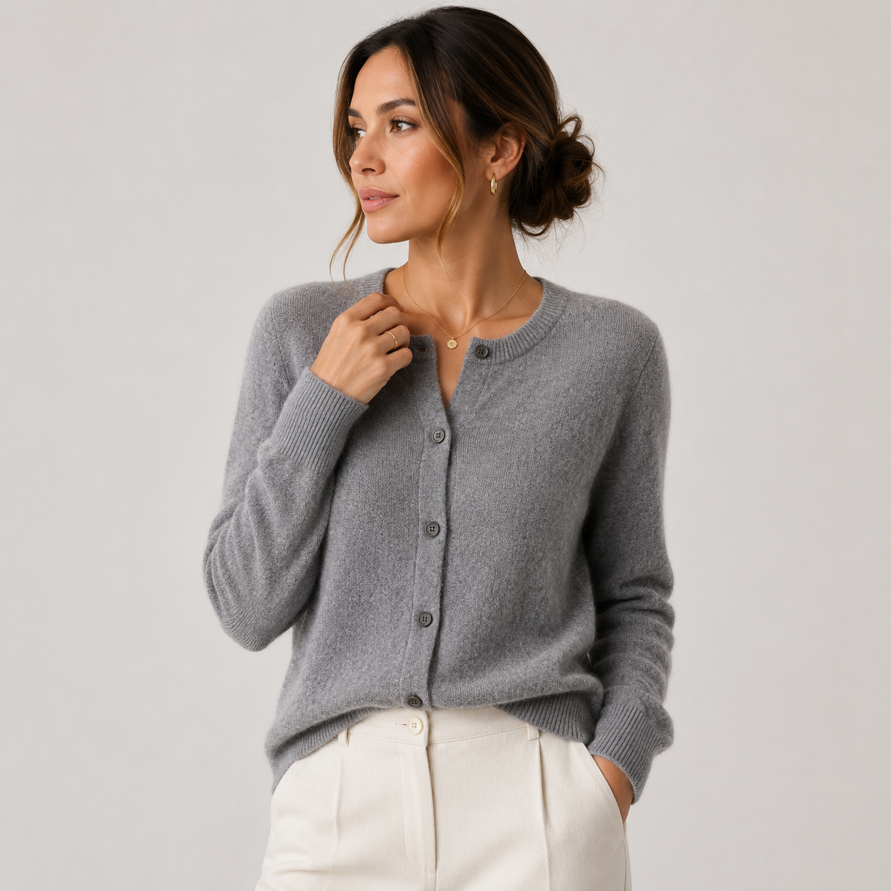Women's Cashmere Cardigan Soft Button Front Knit Sweater