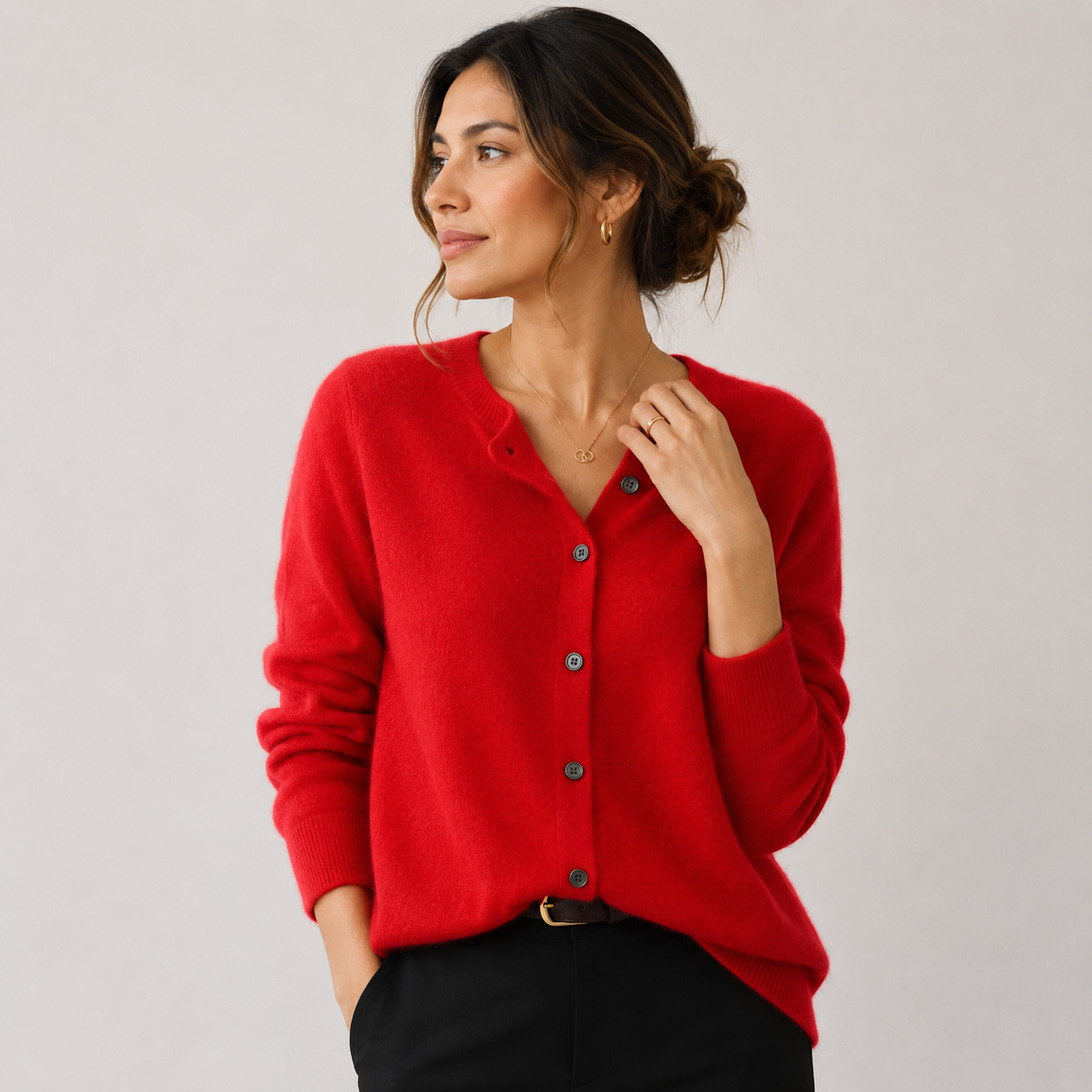 Women's Cashmere Cardigan Soft Button Front Knit Sweater