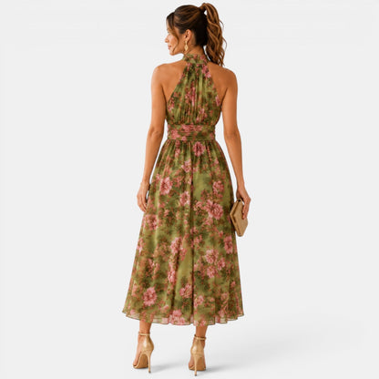 Women's Halter Neck Maxi Dress Elegant for Vacation and Events