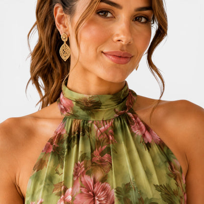 Women's Halter Neck Maxi Dress Elegant for Vacation and Events