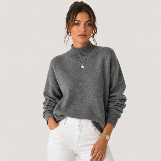 Women's Knit Turtleneck Sweater Cozy Lightweight Winter Pullover