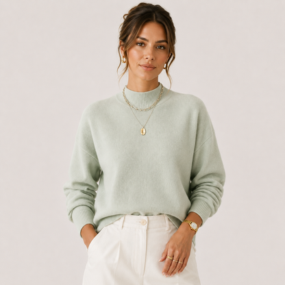 Women's Knit Turtleneck Sweater Cozy Lightweight Winter Pullover