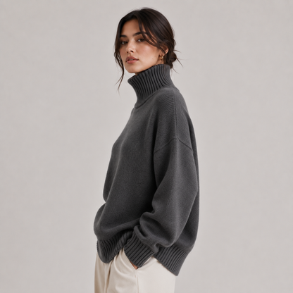 Women's Premium Turtleneck Sweater Warm Lightweight Knit Pullover