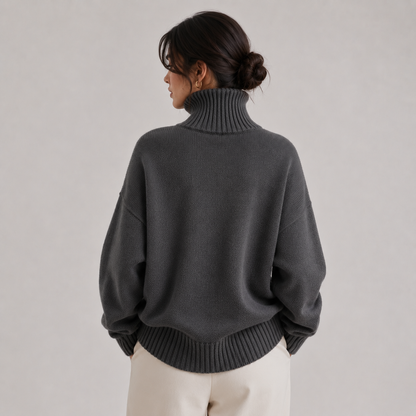 Women's Premium Turtleneck Sweater Warm Lightweight Knit Pullover