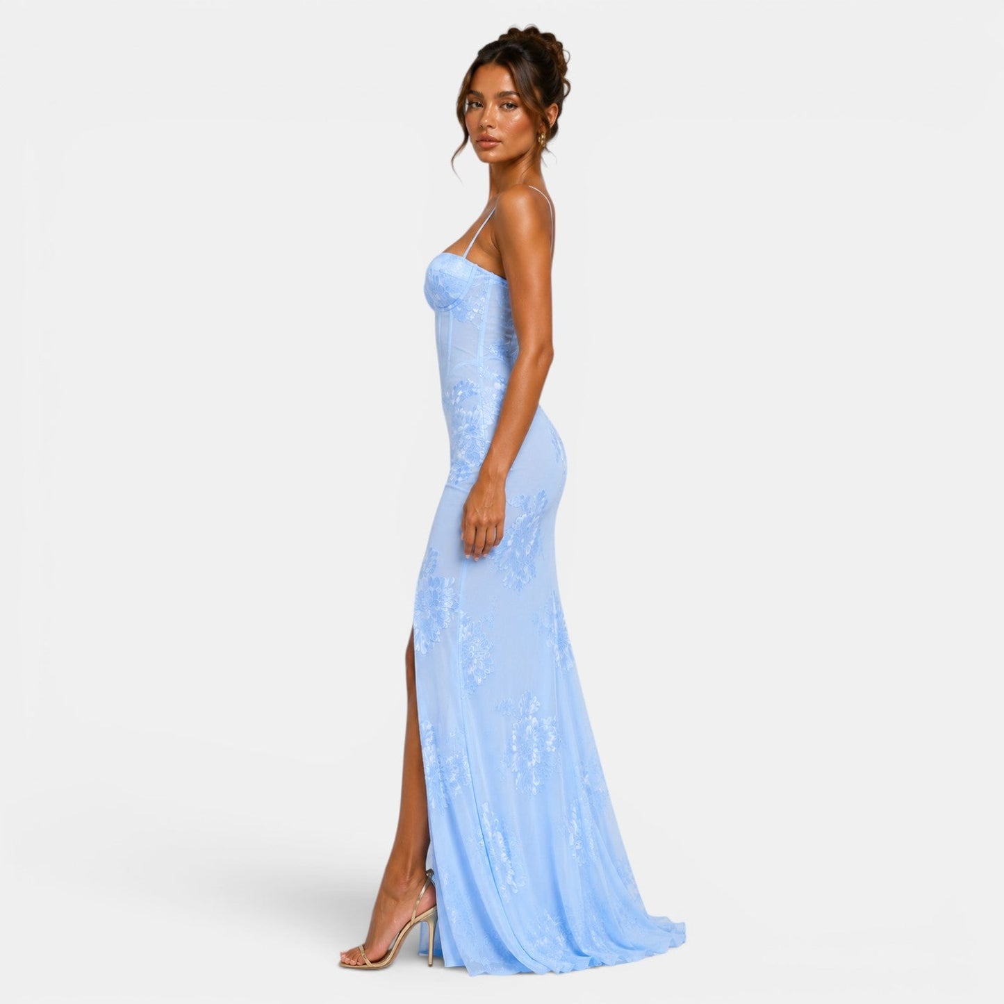 Women's Elegant Floral Evening Dress for Formal Occasions
