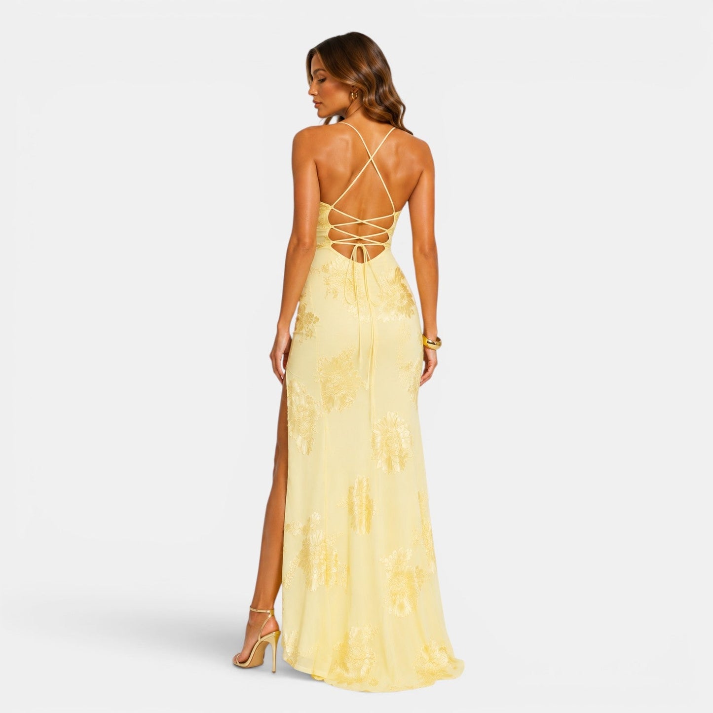 Women's Elegant Floral Evening Dress for Formal Occasions