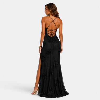 Women's Elegant Floral Evening Dress for Formal Occasions