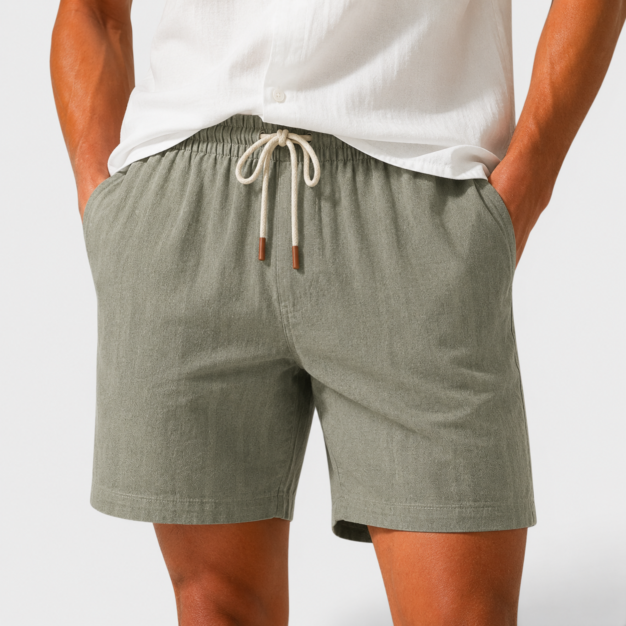 Men's Linen Shorts Lightweight Breathable Fit Everyday Summer Comfort